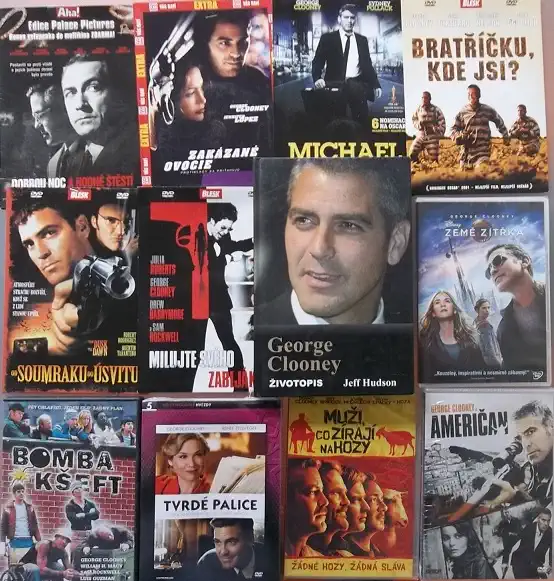 George Clooney/ Źivotopis - Jeff Hudson ( 1x kniha bazarová + 11x DVD )