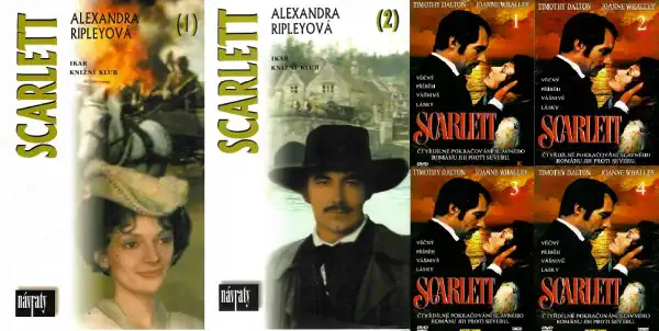 Kolekce Scarlett 1+2 - Alexandra Ripley ( 2x kniha bazarová + 4 DVD pošetky )