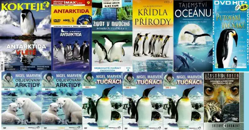 Kolekce Antarktida / putování tučňáků ( 1x časopis Koktejl + 11 DVD )