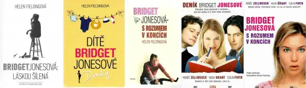 Bridget Jonesová - Helen Fieldingová ( 3x kniha bazarová + 2x DVD )